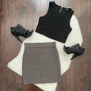 BCBG Dark Green Bandage Skirt size medium